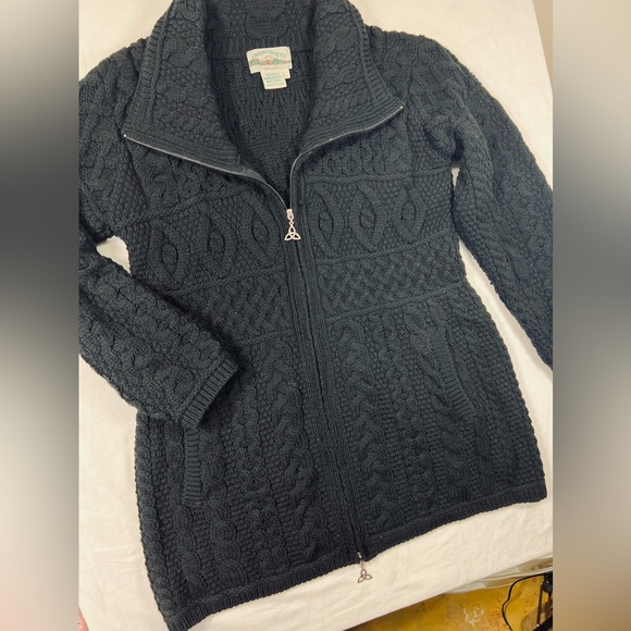 Aran Crafts Ireland Double Collar Merino Aran Coat - Picture 3 of 7